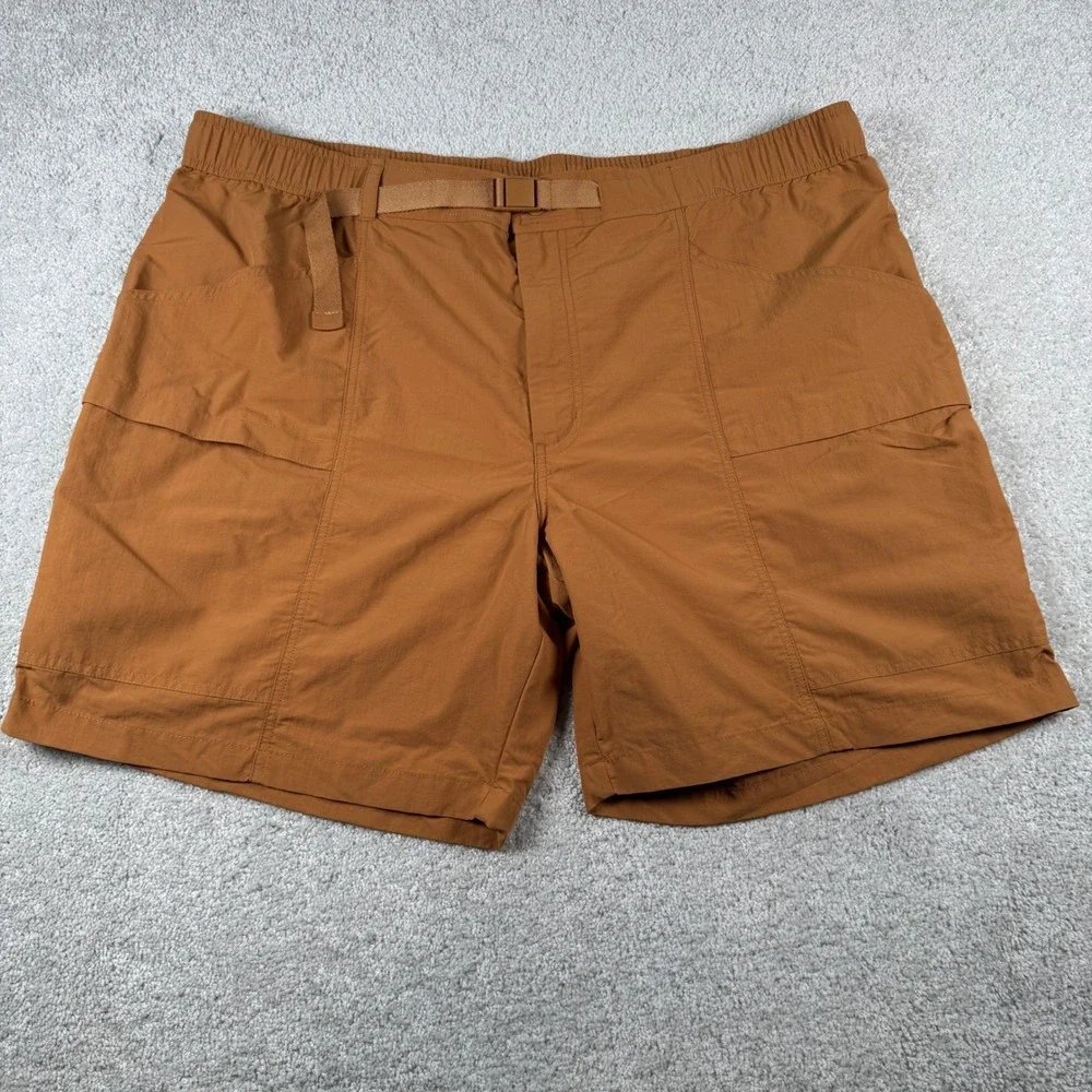 Eddie Bauer Mens XXL Shorts Brown Horizon Guide Cargo Hiking Belted 2XL
